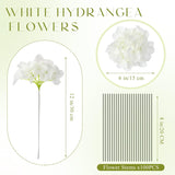 Silk Hydrangea Artificial Flowers Heads With Stems Faux Hydrangea Flowers For Wedding Centerpieces Bouquets Diy Floral Decorations For Home Indoor(White,100 Pieces)