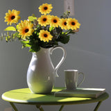 120Pcs Silk Artificial Gerbera Daisy Heads, 1.5 Inch Fabric Fake Chrysanthemum Flowers Floral Heads For Wedding, Party, Home, Beach Decoration And Diy Craft (Yellow)