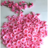 100 Pcs Artificial Silk Cherry Blossom Flower Heads Spring Fake Plum Blossom Peach Blossom,Vase Fillers,Corsages For Wedding Decor,Nursery Wall,Archway Decor Wreath Garland Cake Ornaments (Pink)