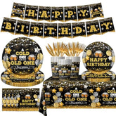 142Pcs Beer Birthday Decorations For Men A Cold One For The Old One Birthday Decorations With Plates Napkins Cups Tablecloth And Banner Black And Gold Party Decorations For 20Th 30Th 40Th 50Th