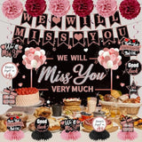 Retirement Party Kit for Women, Rose Gold Farewell Banner, Table Toppers & Decor