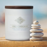 Carolina Vanilla Sandalwood Scented Candle, 16 oz Wellness Relaxing Aromatherapy Candle, 2 Wick White Jar Soy Blend Wax, Candles for Home, 60H Burn - Made in The USA