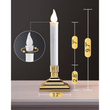 4 Pack Battery Operated Window Candles With Timer, Window Candle Lights With Removable Candle Holders, Led Christmas Candles For Christmas Windows, Mantel, Dining Table, Gloss Gold