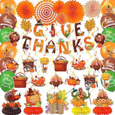79Pcs Thanksgiving Party Decorations Set Includes Pre-Assembled Give T