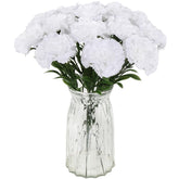 16Pcs White Carnations Artificial Flowers 14.8'' Fake Carnation Silk Flowers With Stem Faux Carnations Flowers For Home Table Centerpiece Wedding Decorations Floral Arrangements (Pure White)