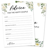 Eucalyptus Bridal Shower Games 30 Guests, Wedding Advice Cards Bridal Games For Showers, White Rose Advice And Wishes For The Mr And Mrs Wedding Engagement Party Activity Supplies/Green-14