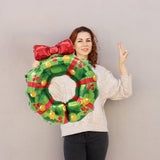 Bow Wreath Balloons Christmas Foil Balloons Xmas Garland Balloon For Christmas Themed Party Decoration Supplies Birthday Decoration Decor Ballons Arch Kits Party Balloon Set 3Pcs