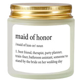 Scented Candle Maid Of Honor Proposal Gifts - Lavender Soy Wax Candle - Bridesmaid Proposal Gift - Will You Be My Maid Of Honor Gifts For Friends Girls Women 4Oz