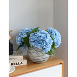 3Pcs 21" Real Touch Hydrangea Artificial Flowers, 3D Printed Latex Long Stem Fake Flowers For Tall Vase, Light Blue Hydrangeas With Stems, Faux Flowers For Wedding Centerpieces & Fall Decor
