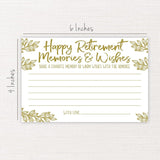 Retirement Memories And Wishes Cards (50 Count) - Retirement Party Activity
