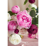 Marsala & Cream Artificial Flowers Peony Flowers Combo For Diy Wedding Bouquets Centerpieces Arrangements Party Baby Shower Home Decorations
