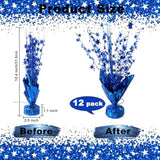 12 Pcs Metallic Foil Spray Centerpiece Party Star Table Decoration Brust Glitter Table Topper Decor For Birthday Graduation Holiday Christmas Dining Celebration New Year Party Supplies, Blue