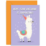Old English Co. Cute Happy Birthday Card For Her - Funny Llama Llamazing Birthday Card Pun - Birthday Card For Sister, Girlfriend, Cousin, Niece | Blank Inside With Envelope