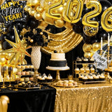 New Years Decorations 2026, New Year Balloon Arch with Black Gold Confetti 2026 Balloons for Eve Party Supplies Nye Decorations