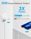 2 Pack 20W USB C PD Fast Charger with 10FT USB C to Lightning Cable Apple MFi Certified for iPhone 14 13 12 11 iPad