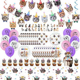 Cat Birthday Party Kit: 137-Piece Set for 20 Guests