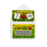 Romantic Scratch Off Card – “I Love You More Than Yesterday” – Mini Love Greeting Card For Him Or Her, Wallet Size Romantic Note, Cute Surprise, Envelope Included