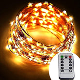 40 Ft 240 Led'S Copper Wire Lights,Remote Battery Operated Led String Lights 8 Lighting Mode Waterproof With 13 Key Remo