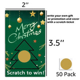 Christmas Scratch Off Cards(50 Pack) Christmas Party Game Cards Christmas Festive Raffle Tickets Christmas Craft Christmas Party Game For Boys And Girls Adults