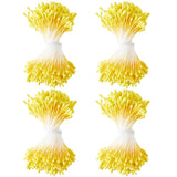 1600Pcs 2Mm Yellow Pearl Double Heads Handmade Flower Stamen Flower Stamens Pistil Artificial Pearlized Floral Pollens Stamen For Christmas Wedding Flower Making Scrapbook Decoration