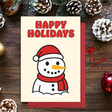 Snowman Christmas Card With Envelope - Merry Christmas Greeting Card For Husband, Wife, Him, Her, And Fiance - Xmas Cards 5X7.2 Inch