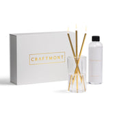 Refillable Candle Set - Unscented Paraffin Oil Candles Set With Metal Candlesticks, Glass Vase & Steel Funnel - Decorative Candles Gift Set For Home Decor, Events And Gifts