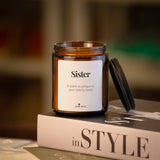 9Oz Vanilla Scented Candle, Sister Gift For Women, Birthday Gifts, Sisters Gift From Sister Brother For Graduation, Birthday, Christmas, Mothers Day, Sis Candle