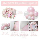 Pearl Pink White Balloon Arch Double Stuffed Pastel Light Pink White Cream Balloon Garland Kit With Bobo Balloons For Birthday Wedding Bridal Baby Shower Valentines Day Bachelorette Party Decor