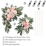 Artificial Flower Swag Wedding Arch Flowers Set Of 2 Rose Flower Swag Arrangements For Wedding Party Welcome Ceremony Sign And Reception Backdrop Floral Decoration (Pink)