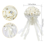 Wedding Bouquets For Bride Bridesmaid Hand Bouquet Diamond Artificial Flowers For Wedding Marriage Proposal Party Valentine'S Day Church Home Decoration (Champagne)