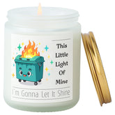 Dumpster On Fire Funny Lavender Scented Candle,This Little Light Of Mine I'M Gonna Let It Shine,Office Gifts For Women Men Friend Coworkers,Emotional Dumpster Desk Decor Accessories