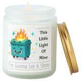 Dumpster On Fire Funny Lavender Scented Candle,This Little Light Of Mine I'M Gonna Let It Shine,Office Gifts For Women Men Friend Coworkers,Emotional Dumpster Desk Decor Accessories