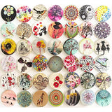 200Pcs Wood Buttons For Crafts, 20Mm Vintage Buttons Mixed Pattern Woo