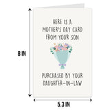 Mother'S Day Card For Mother In Law, Funny Mother-In-Law Mother'S Day Gifts, Hilarious Mothers Day Card From Son And Daughter In Law