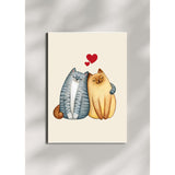 -Cats Cuddling Anniversary Card, Valentines Day Card For Him Her, Lovely Mother'S Day Father'S Day Card