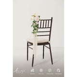 8Pcs Wedding Artificial Aisle Pew Flowers Chair Decorations Arrangements With Chiffon Ribbons Blush Pink Cream For Ceremony Chair Back Floral Decor Reception Church Party Outdoor