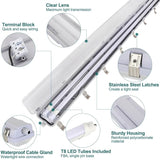 4 Pack 8FT Vapor Tight LED Light Fixtures with T8 Tubes 100W 12500LM 5000K IP65 Surface Mount Lights