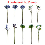 Blue Flowers Artificial For Decoration, Faux Berry Stems With Blue Berries, High Fidelity Fake Fruit For Wedding & Home Decor