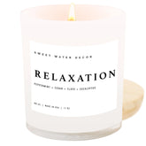 Relaxation Candle - Peppermint, Clove, Cedar, Eucalyptus Scented Aromatherapy Candle - 11Oz Jar Candle With Wood Lid, 50+ Hour Burn Time, Made In The Usa - Spa Candle For Spring