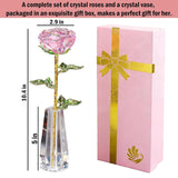 Valentine'S Day Gifts, Pink Rose Gift For Her, ?K9 Crystal Rose In Vase Sculpture, 3D Crystal Glass Eternal Flower, For Women On Birthday, Wedding, Anniversary, Valentine'S Day, Got Engaged