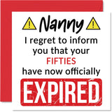 Funny 60Th Birthday Cards For Nanny - Your Fifties Have Expired - Happy Birthday Card For Nanny Nan From Grandson Granddaughter, 5.7 X 5.7 Inch Banter Joke Humour Bday Greeting Cards Gift