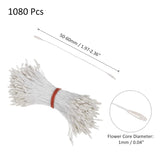 1080 Pack Double Heads Flower Stamen-1Mm Artificial Flower Stamen Pistil Matt Pearl Floral Stamen, Apply To Diy Cake Craft/Christmas Card/Wedding Home Decor(White)