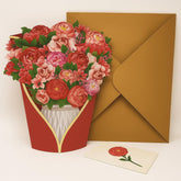 3D Flower Bouquet Card, Colorful Peony Greeting Card With Envelope And Note Card For Birthday, Mother’S Day, Get Well, Anniversary