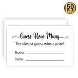 Guess How Many Game Cards, (50 Cards) Baby Shower Game Cards (Minimalist) 3.5" X 2"