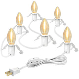 6-Bulb 12Ft Light Cord For Christmas Village Houses Accessories, Clip Light For Blow Mold, Replacement C7 Led Lights Wit