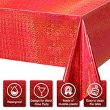 4 Pack Iridescence Red Plastic Tablecloths Shiny Disposable Laser Rectangle Table Covers Holographic Foil Tablecloth Iridescent Party Decoration Birthday Bridal Wedding Christmas 54" X 108"(Red)