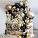 121PCS Black Gold Balloon Garland Kit for Birthday, Graduation, and Parties
