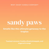 Sandy Paws | Pet Friendly Candle | Soy-Free Coconut Apricot Wax | Clean Burning | Non-Toxic | Veterinarian Approved | Pet Odor Eliminator | Air Freshening Scented Candle | 9 Oz