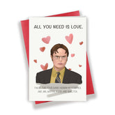 Naughty The Office Inspired Dwight Anniversary Card For Him Her, Sweet Love Card, Lovely Valentine’S Day Card