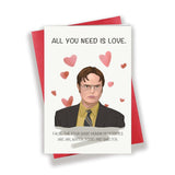 Naughty The Office Inspired Dwight Anniversary Card For Him Her, Sweet Love Card, Lovely Valentine’S Day Card